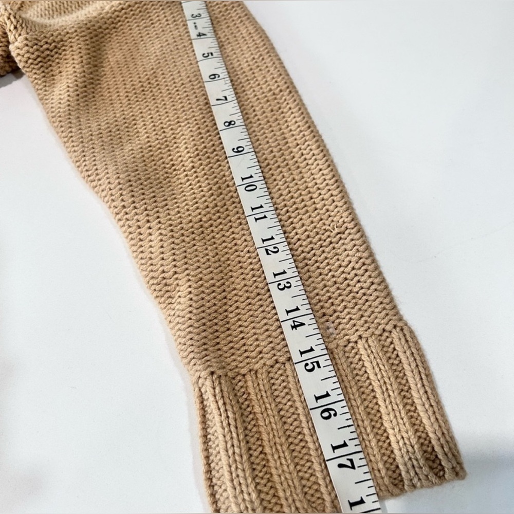 Calvin Klein Camel Knit Pullover Cozy Tan Cable Knit Turtleneck Sweater - Picture 10 of 16